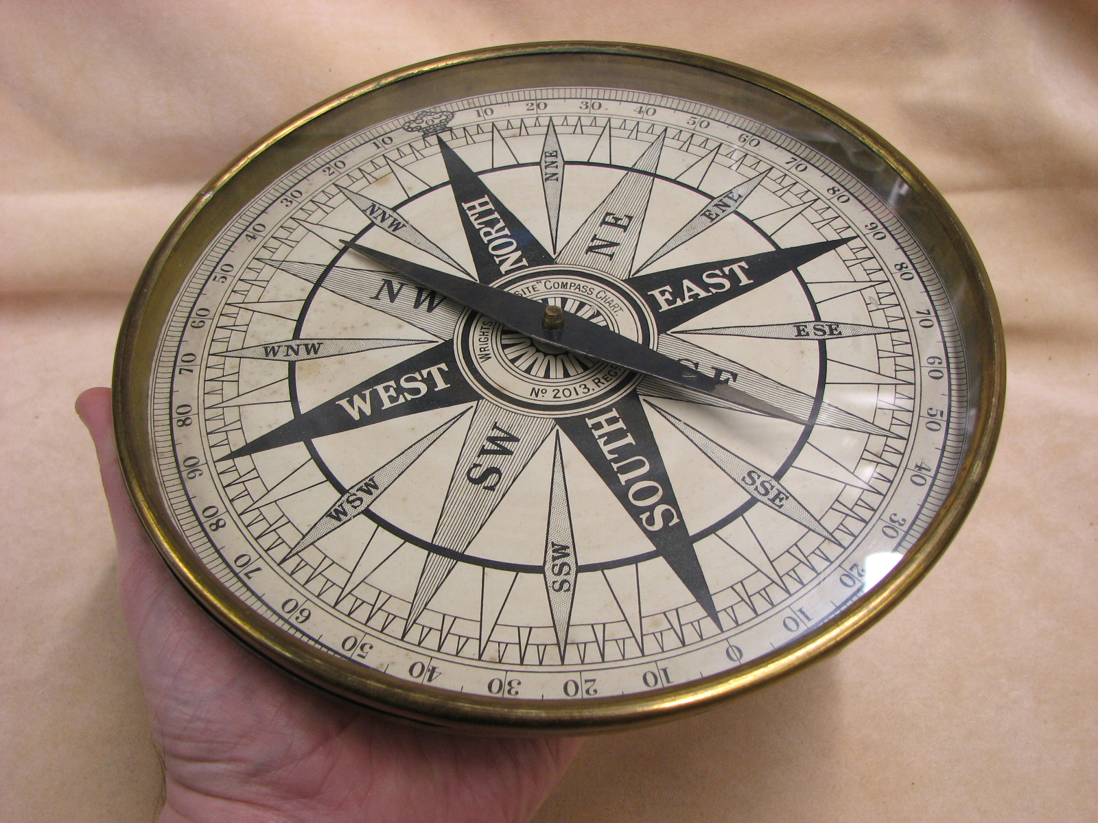 Late 19th Century Wrights Requisite cartographers brass compass